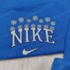 Snowflakes Nike Embroidered Shirt, Custom Nike Embroidered Hoodie, Christmas Gifts for Family