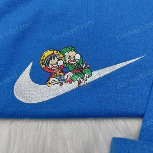 Luffy Zoro Nike Embroidered Sweatshirt, One Piece Embroidered Hoodie, Hot Topic Anime Shirt