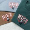 Halloween Ghost Nike Shirt, Custom Nike Logo Embroidered Sweatshirt, Funny Halloween Hoodie