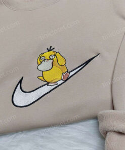 Confused Psyduck Embroidered Hoodie, Funny Headache Pokemon Sweatshirt, Custom Misty’s Duck Pokemon Apparel