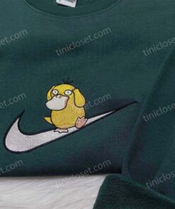 Confused Psyduck Embroidered Hoodie, Funny Headache Pokemon Sweatshirt, Custom Misty’s Duck Pokemon Apparel (1)