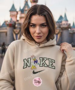 Daisy Duck Embroidered Sweatshirt, Custom Cartoon Hoodie, Disney T shirt, Bestie Matching Shirts (1)