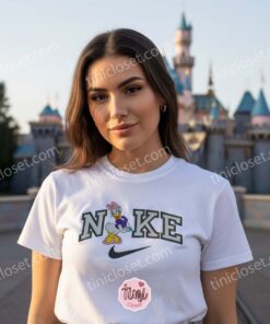 Daisy Duck Embroidered Sweatshirt, Custom Cartoon Hoodie, Disney T shirt, Bestie Matching Shirts (2)