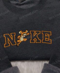 Tigger Embroidered Sweatshirt, Winnie The Pooh Swoosh Hoodie, Disney Character Shirt (1)