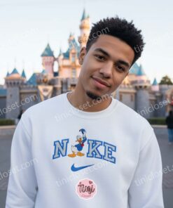 Donald Duck Hat Embroidered Shirt, Cartoon Character Sweatshirt, Disney Hoodie