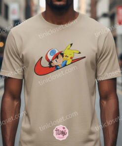 Ash Ketchum Pokemon Trainer Embroidered Crewneck, Anime Streetwear, Bestie Matching Shirts for Gamers (1)