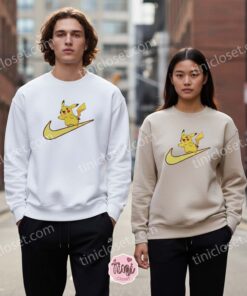 Cute Pikachu Waving Embroidered Shirt, Happy Pokemon Sporty T-Shirt, Anime Streetwear Tee 1 Cute Pikachu Waving Embroidered Shirt, Happy Pokemon Sporty T Shirt, Anime Streetwear Tee (1)