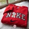 Snoopy and Bear Peanuts Embroidered Sweatshirt, Cartoon Embroidered Shirt, Unique Family Gifts