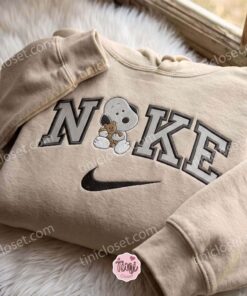 Snoopy and Bear Peanuts Embroidered Sweatshirt, Cartoon Embroidered Shirt, Unique Family Gifts (3)