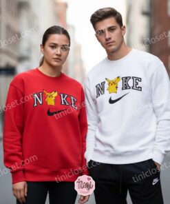 Pikachu Character Embroidered T-Shirt, Cute Electric Anime Crewneck, Bestie Matching Shirts 1 Pikachu Character Embroidered T Shirt, Cute Electric Anime Crewneck, Bestie Matching Shirts (2)