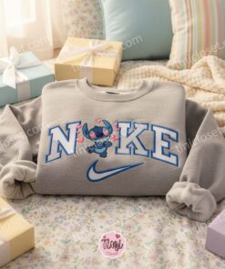 Stitch Heart Eyes Valentine Hoodie, Custom Romantic Experiment 626 Embroidered Shirt, Ohana Family Anniversary Crewneck, Gift for Him Her (1)