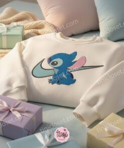 Swoosh Stitch Embroidered Sweatshirt, Custom Experiment 626 Hoodie, Minimalist Ohana Means Family Crewneck, Personalized Disney Gift (3)