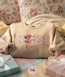 Angel Embroidered Sweatshirt, Custom Experiment 624 Hoodie, Minimalist Ohana Means Family Crewneck, Personalized Disney Gift (2)