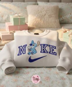 Stitch Latte Love Embroidered Hoodie, Custom Coffee Lover Experiment 626 Shirt, Ohana Family Crewneck, Disney Gift for Him Her (1)