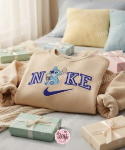 Stitch Latte Love Embroidered Hoodie, Custom Coffee Lover Experiment 626 Shirt, Ohana Family Crewneck, Disney Gift for Him Her (2)