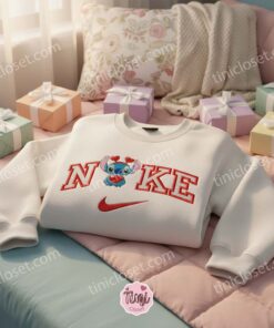 Valentine Stitch Heart Embroidered Hoodie, Custom Experiment 626 Sweatshirt, Ohana Means Family Crewneck, Disney Holiday Gift for Him Her (3)