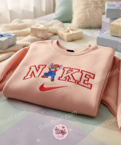 Stitch Cosplay Mario Embroidered Hoodie, Super Mario Bros Sweatshirt, Ohana Means Family Crewneck, Gamer Gift for Him Her (3)