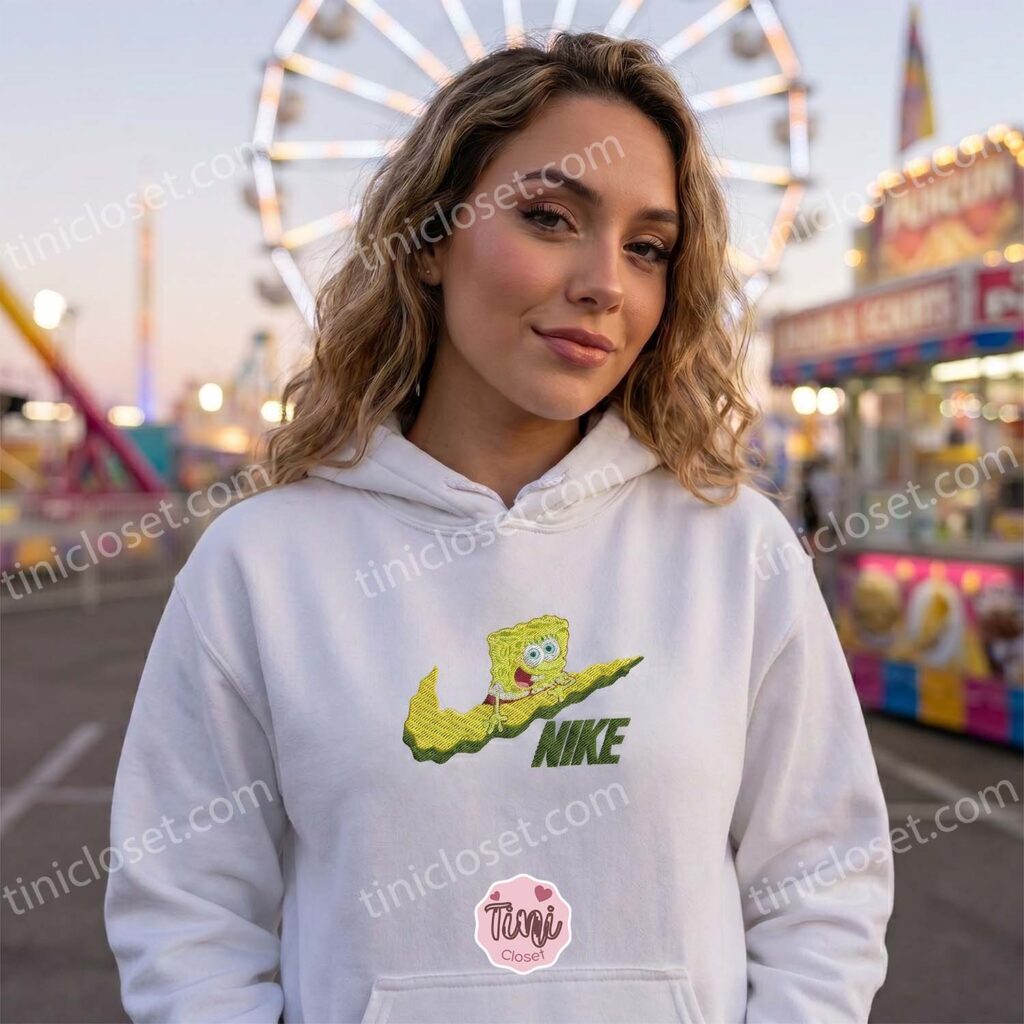 Funny Basketball Sponge Embroidered Sweatshirt, Cool Cartoon Embroidered T-shirt, Bestie Matching Shirts