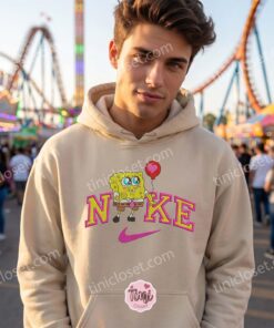 SpongeBob Heart Balloon Embroidered Sweatshirt, Cute Valentine T shirt, Matching Nostalgic Character Hoodies (2)