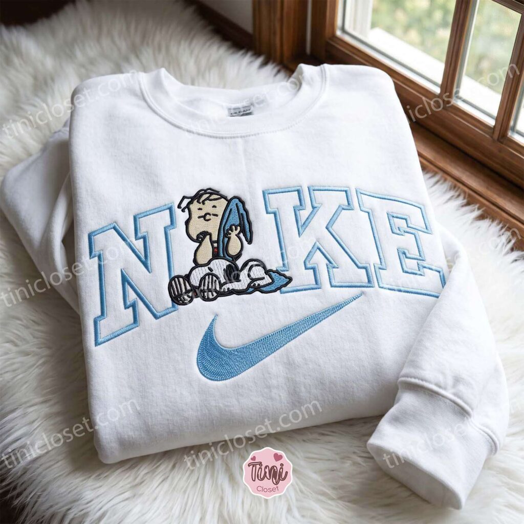 Charlie Brown and Snoopy Embroidered Sweatshirt, Peanuts Cartoon Embroidered Shirt, Oversized Hoodie For Girlfriend, Just Because Gift For Him Charlie Brown and Snoopy Embroidered Sweatshirt, Peanuts Cartoon Embroidered Shirt, Oversized Hoodie For Girlfriend, Just Because Gift For Him