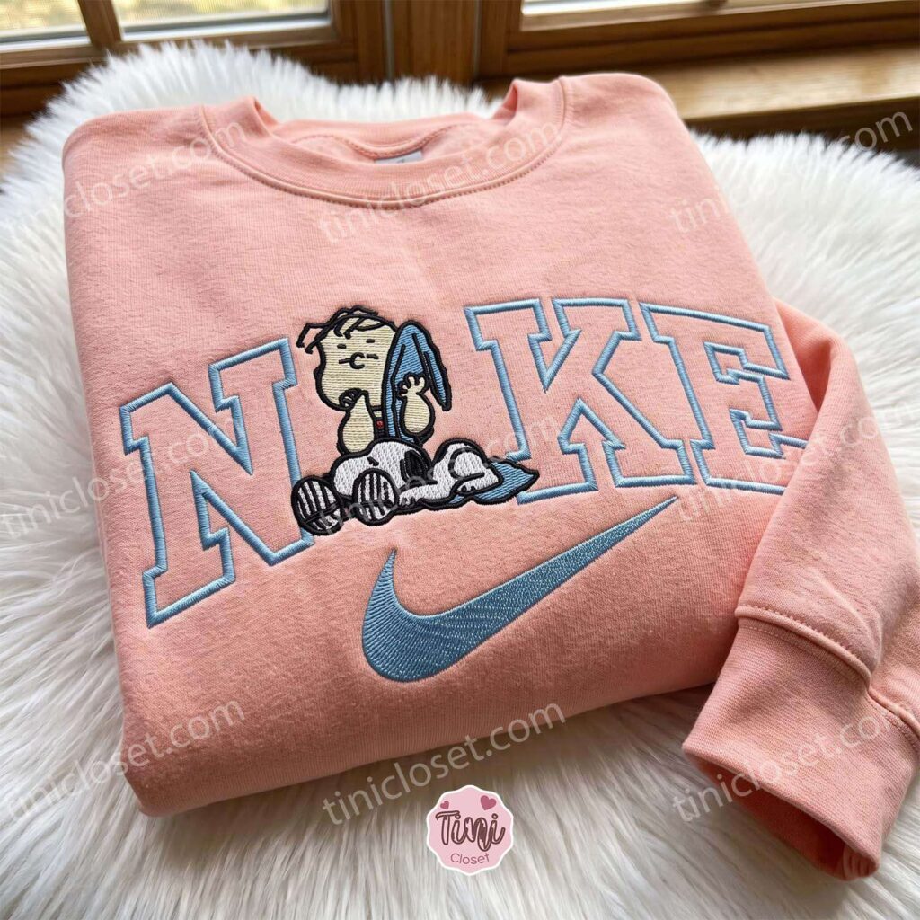 Charlie Brown and Snoopy Embroidered Sweatshirt, Peanuts Cartoon Embroidered Shirt, Oversized Hoodie For Girlfriend, Just Because Gift For Him Charlie Brown and Snoopy Embroidered Sweatshirt, Peanuts Cartoon Embroidered Shirt, Oversized Hoodie For Girlfriend, Just Because Gift For Him