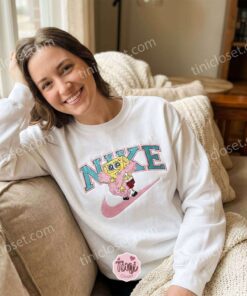 SpongeBob Pink Boa Embroidered Sweatshirt, Cozy Gifts For Girlfriend, Custom Cartoon Hoodie & T shirt (2)