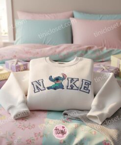 Stitch Embroidered Sweatshirt, Minimalist Experiment 626 Hoodie, Cute Ohana Means Family Crewneck, Gift for Disney Lovers (2)