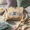 Stitch Embroidered Sweatshirt, Minimalist Experiment 626 Hoodie, Cute Ohana Means Family Crewneck, Gift for Disney Lovers 2