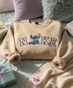 Stitch Embroidered Sweatshirt, Minimalist Experiment 626 Hoodie, Cute Ohana Means Family Crewneck, Gift for Disney Lovers (1)