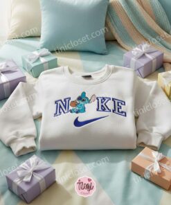 Stitch Coconut Drink Embroidered Sweatshirt, Tropical Vacation Hoodie, Ohana Means Family Embroidered Crewneck, Disney Gift for Him Her (3)