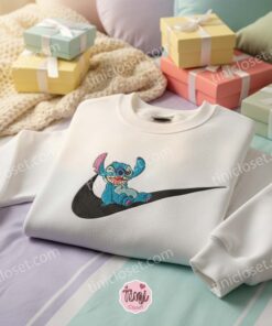 Swoosh Stitch Embroidered Sweatshirt, Custom Experiment 626 Hoodie, Minimalist Ohana Means Family Crewneck, Personalized Disney Gift (3)