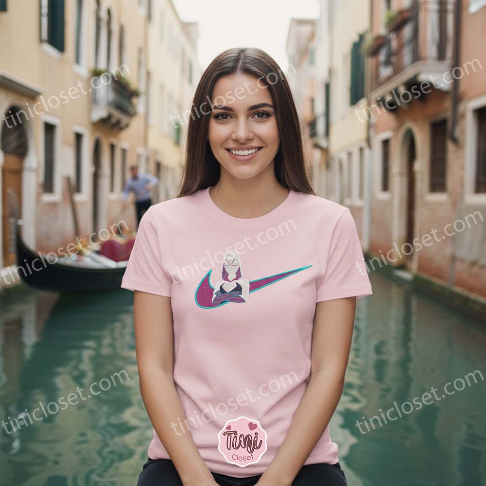 Spider-Gwen Aesthetic Embroidered Crewneck, Marvel Cartoon Superhero Shirt, Galentine Gift Ideas Spider-Gwen Aesthetic Embroidered Crewneck, Marvel Cartoon Superhero Shirt, Galentine Gift Ideas