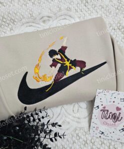 Zuko x Nike Swoosh Anime Embroidered Hoodie, Avatar Embroidered Shirt, Nike Inspired Embroidered Shirt (1)