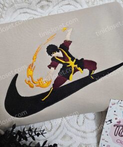 Zuko x Nike Swoosh Anime Embroidered Hoodie, Avatar Embroidered Shirt, Nike Inspired Embroidered Shirt (2)
