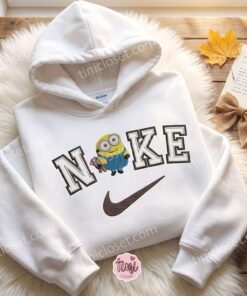 Cute Bob with Teddy Bear Minions Embroidered Shirt, Movie Embroidered Sweatshirt, Sending A Hug Gift (2)