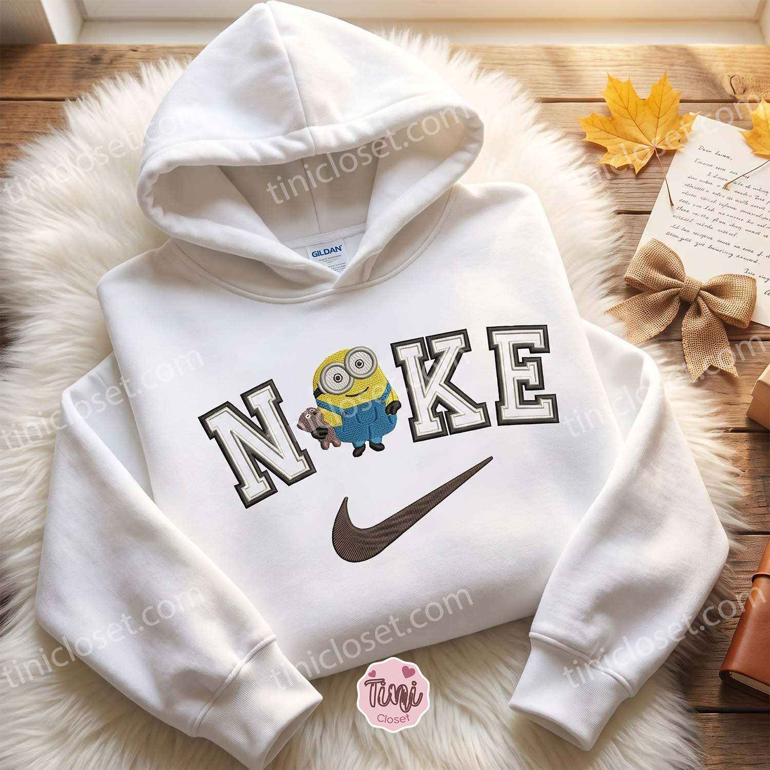 Cute Bob with Teddy Bear Minions Embroidered Shirt, Movie Embroidered Sweatshirt, Sending A Hug Gift Cute Bob with Teddy Bear Minions Embroidered Shirt, Movie Embroidered Sweatshirt, Sending A Hug Gift