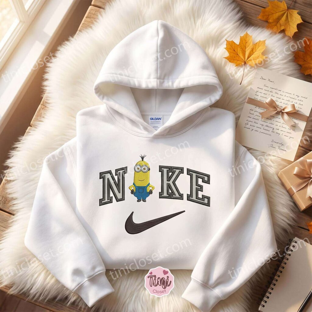 Kevin Minion Embroidered Hoodie, Minions Movie Embroidered Sweatshirt, Sending A Hug Gift
