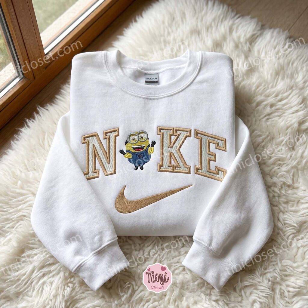 Bob Minion Embroidered Hoodie, Minions Movie Embroidered Sweatshirt, Sending A Hug Gift