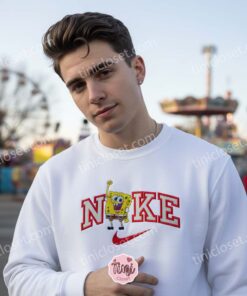 SpongeBob Embroidered Sweatshirt, SpongeBob SquarePants Cartoon Tee, Perfect Boyfriend Hoodie Gift (2)