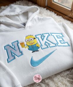 Minion Phil Drinking Beer Embroidered Sweatshirt, Minions Movie Embroidered Hoodie, Unique Gift Ideas For Family And Friends (1)