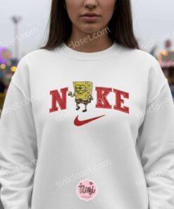 Funny SpongeBob Embroidered Sweatshirt, SpongeBob SquarePants Cartoon T shirt, Boyfriend Hoodie Gift (3)