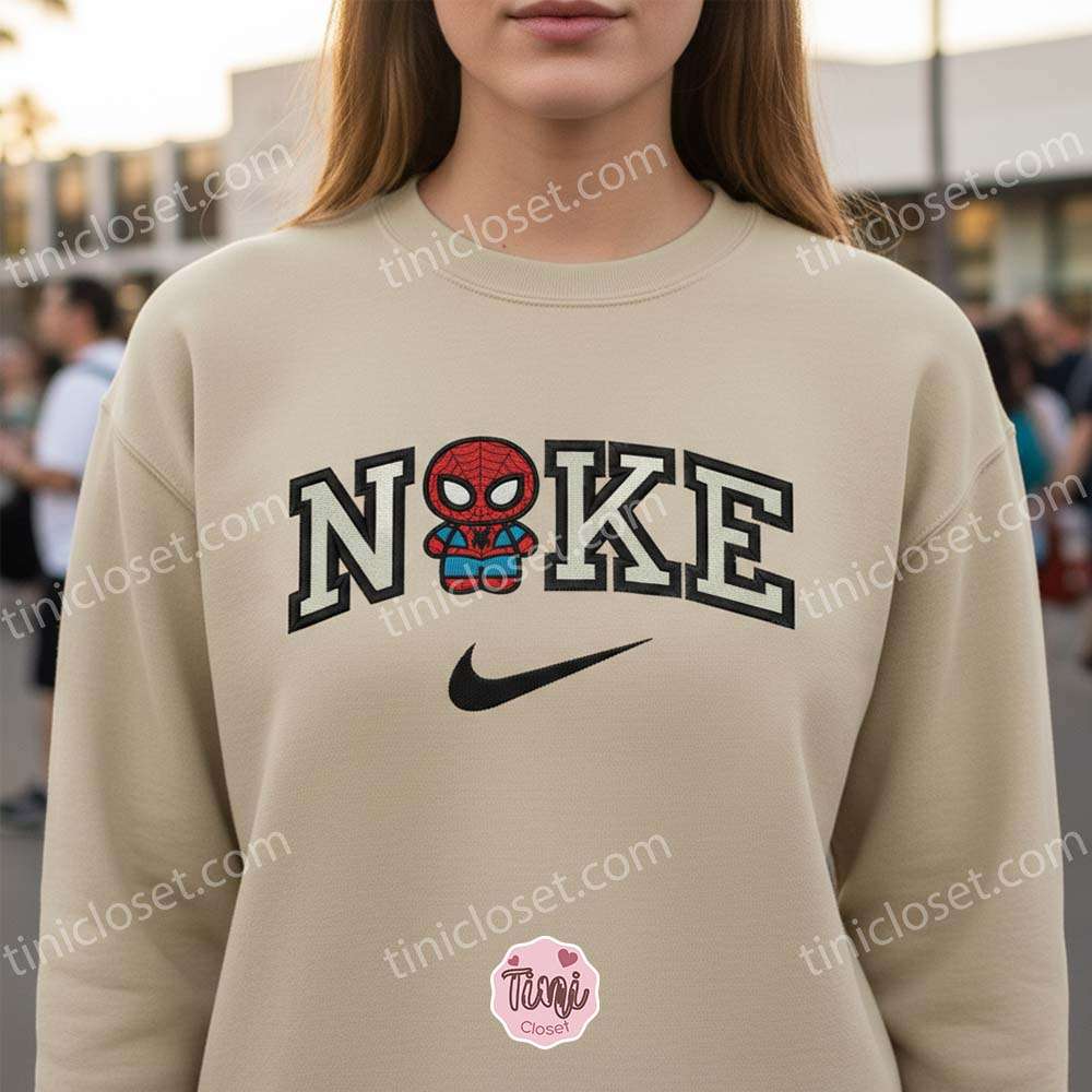 Chibi Spider-Man Embroidered Sweatshirt, Hoodie & Tee Chibi Spider-Man Embroidered Sweatshirt, Hoodie & Tee