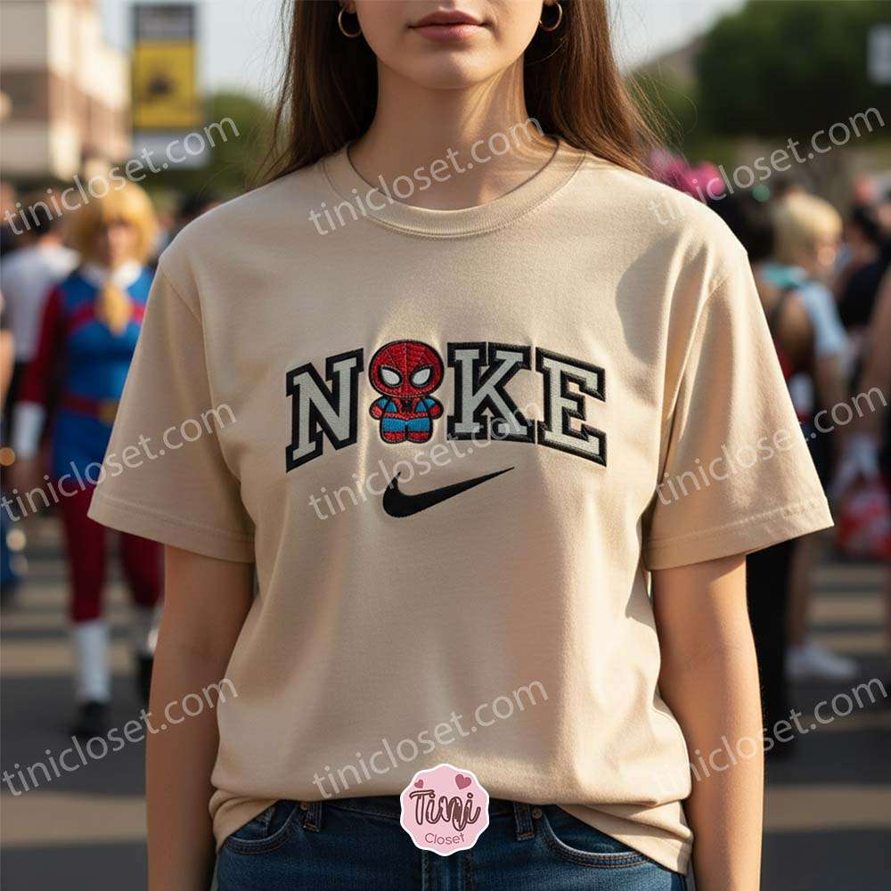 Chibi Spider-Man Embroidered Sweatshirt, Hoodie & Tee Chibi Spider-Man Embroidered Sweatshirt, Hoodie & Tee