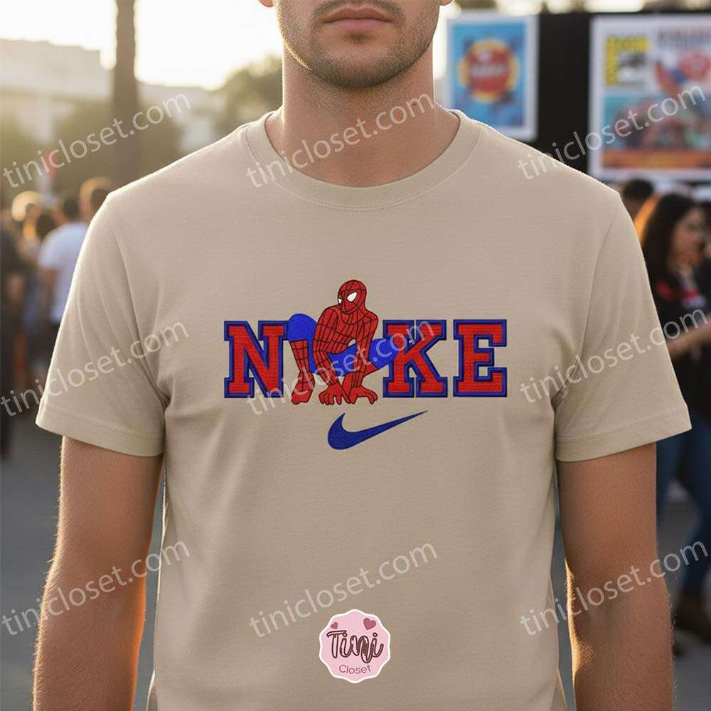 Spider-Man Movie Embroidered Hoodie, Marvel Cinematic Universe Embroidered Crewneck & Tee, Just Because Gift For Him Spider-Man Movie Embroidered Hoodie, Marvel Cinematic Universe Embroidered Crewneck & Tee, Just Because Gift For Him