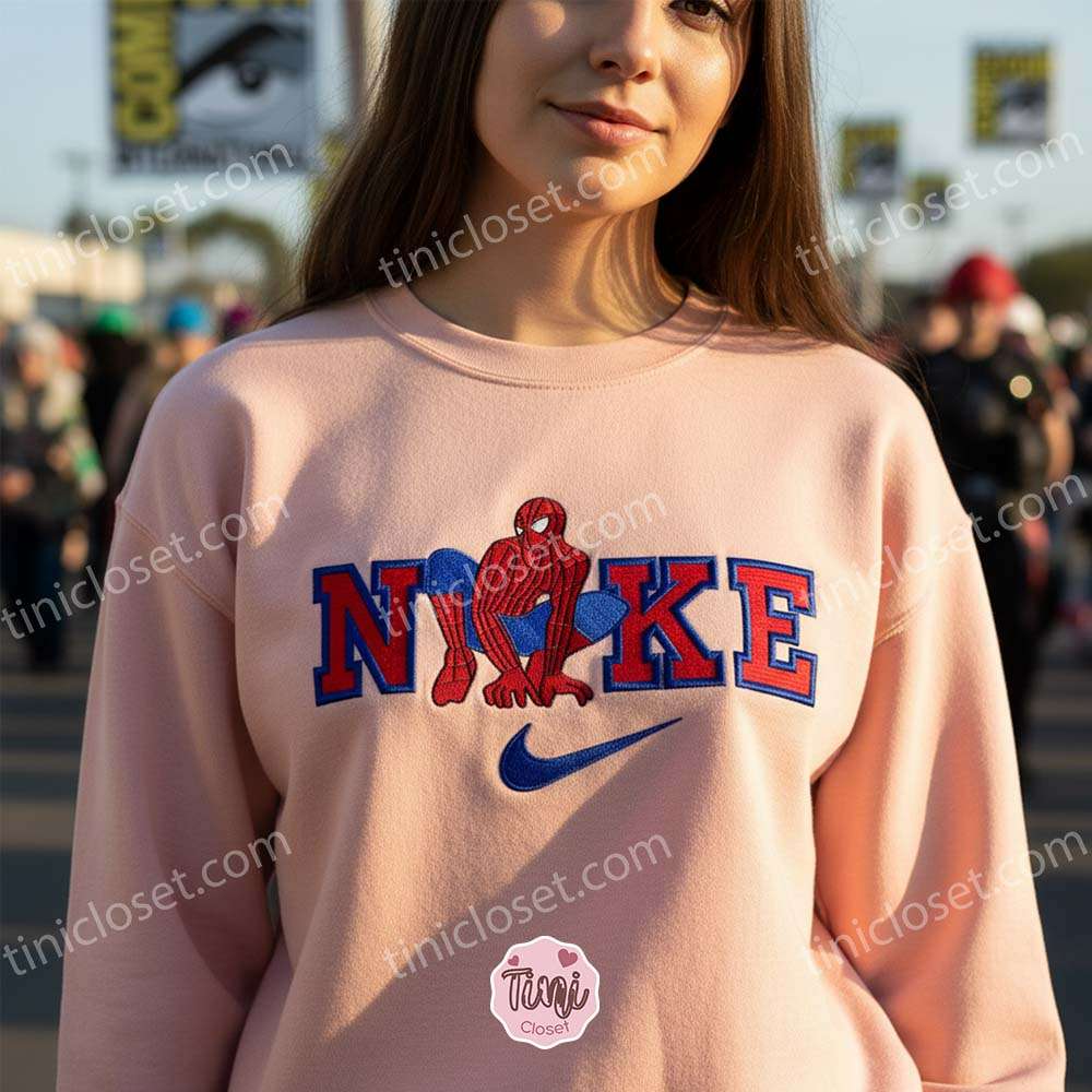 Spider-Man Movie Embroidered Hoodie, Marvel Cinematic Universe Embroidered Crewneck & Tee, Just Because Gift For Him Spider-Man Movie Embroidered Hoodie, Marvel Cinematic Universe Embroidered Crewneck & Tee, Just Because Gift For Him