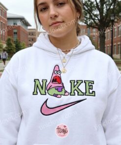 Funny Patrick Star Embroidered Crewneck, SpongeBob SquarePants Cartoon Embroidered Hoodie, Miss You Gift For Him and Her