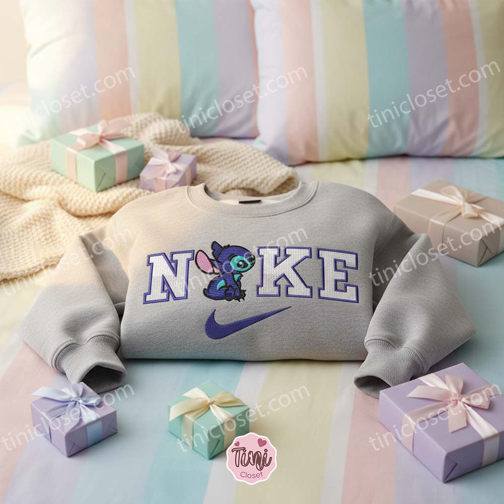 Sitting Stitch Embroidered Sweatshirt, Classic Experiment 626 Hoodie, Ohana Means Family Disney Crewneck, Gift for Him Her Sitting Stitch Embroidered Sweatshirt, Classic Experiment 626 Hoodie, Ohana Means Family Disney Crewneck, Gift for Him Her