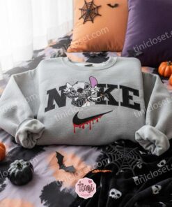 Stitch Jack Skellington Dog Zero Embroidered Sweatshirt, Custom Nightmare Before Stitchmas Hoodie, Spooky Spirit Ohana Crewneck, Halloween Gift for Him Her (1)