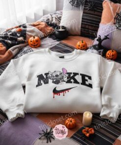 Stitch Jack Skellington Dog Zero Embroidered Sweatshirt, Custom Nightmare Before Stitchmas Hoodie, Spooky Spirit Ohana Crewneck, Halloween Gift for Him Her (3)