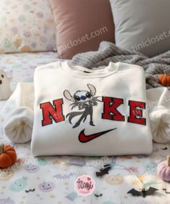 Stitch Jack Skellington Embroidered Halloween Hoodie, Pumpkin King Experiment 626 Sweatshirt, Nightmare Before Christmas Apparel, Gift for Him Her